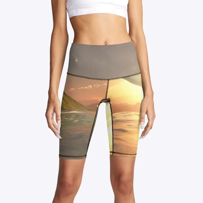 Metallic Sunrise Biker Shorts